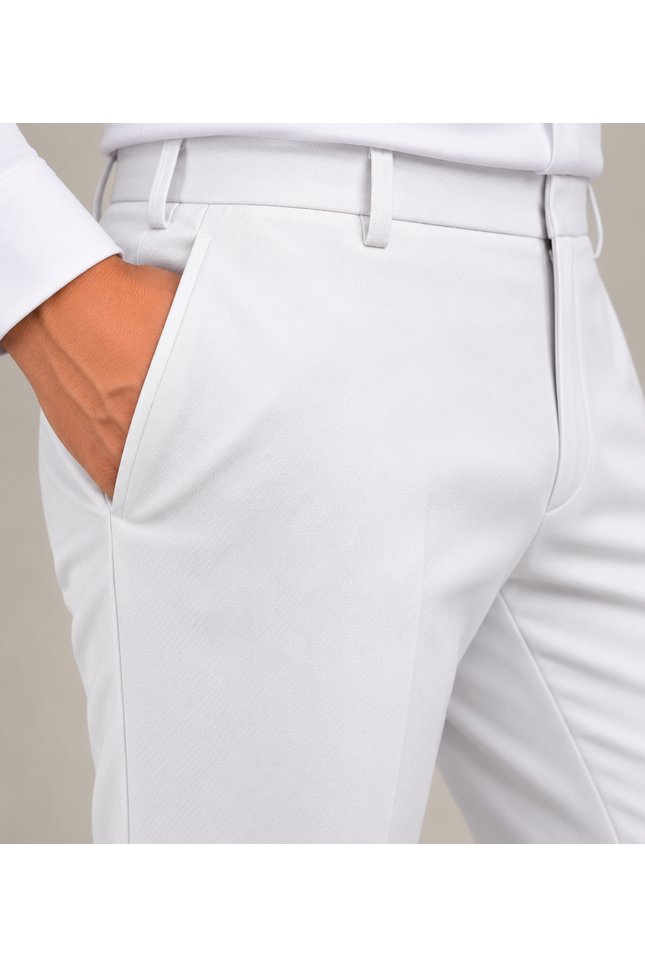 Performance Wool Trousers in White, view 2