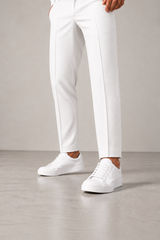 Performance Wool Trousers in White, view 3