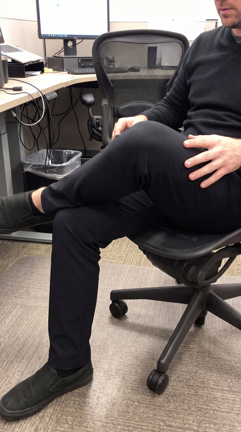 Chris.M wearing Performance Wool Trousers