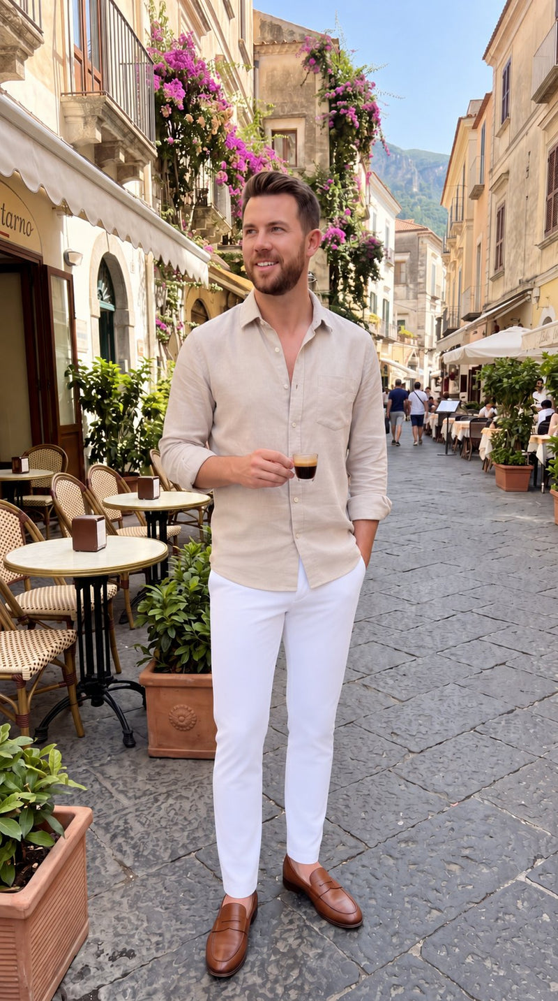 Evan.B wearing Performance Wool Trousers
