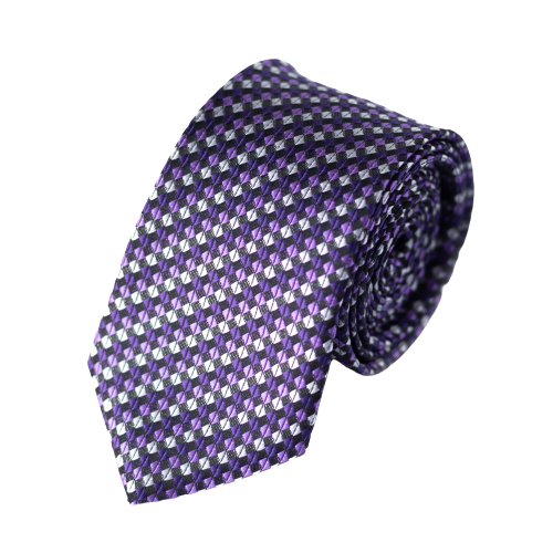 Purple Plaid Dotted Tie