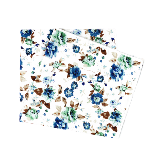 Blue and Green Floral Pocket Square