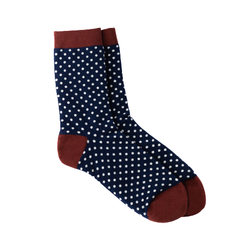 Navy & Red Dotted Socks