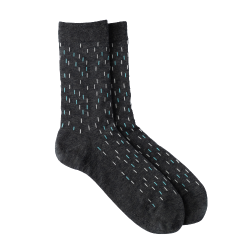 Grey Lined Textured Socks